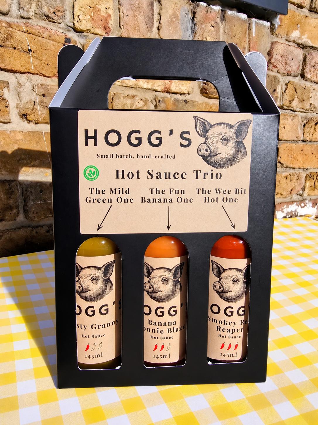 HOGG'S Hot Sauce Trio | 3-Bottle Craft Gift Box