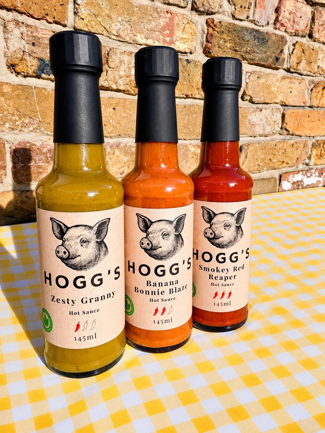 HOGG'S Hot Sauce Trio | 3-Bottle Craft Gift Box